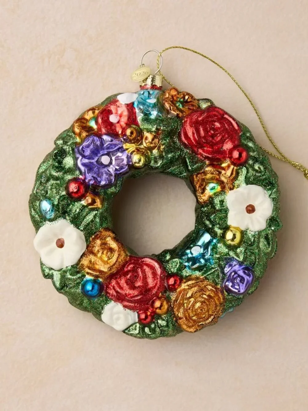 John Derian for Target Beautiful Glass Flowers Wreath Ornament NWT